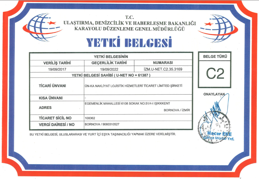 Certificate of Authority C2