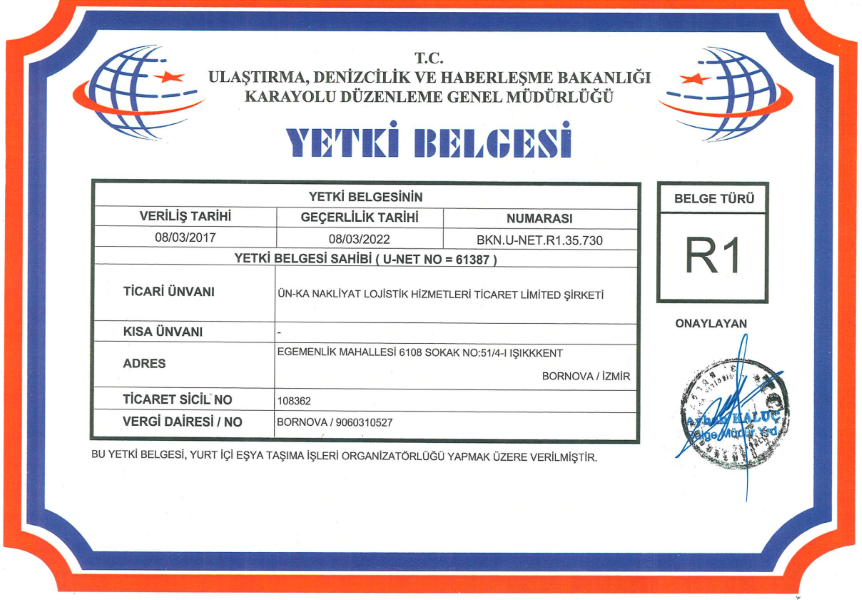 Certificate of Authority R1